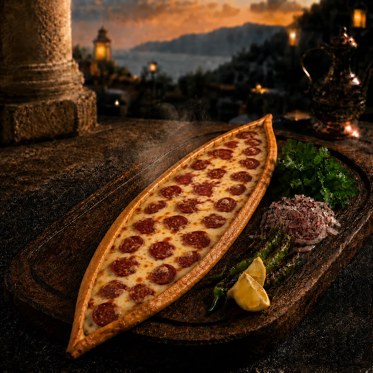 Kaşarlı Sucuklu Pide