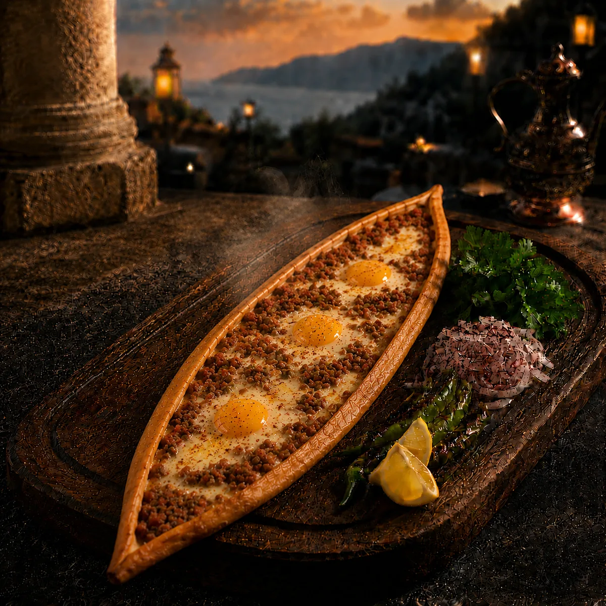 Kıymalı Yumurtalı Kaşarlı Pide